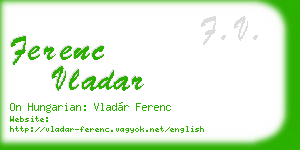 ferenc vladar business card